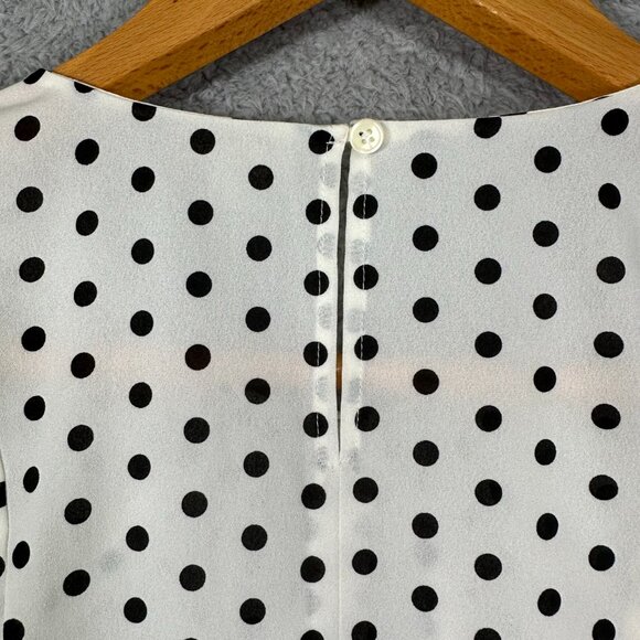 J Crew Polka Dot Sleeveless Flounce Top Size 4 - Picture 5 of 10